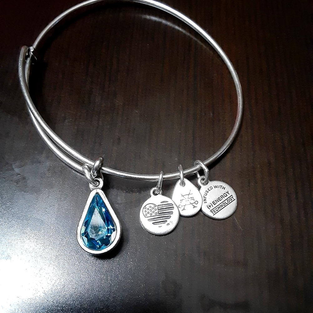 Alex and ani blue stone bracelet